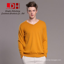 espessura quente 2017 New Arrival V Neck Mens Lã Casual Pullover manga comprida malha de malha de cashmere